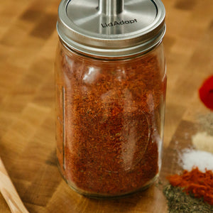 Kaug LidAdapt Culinary Kit Medium Batch for vacuum sealing with VacuVin pump and stopper to store spice blends.
